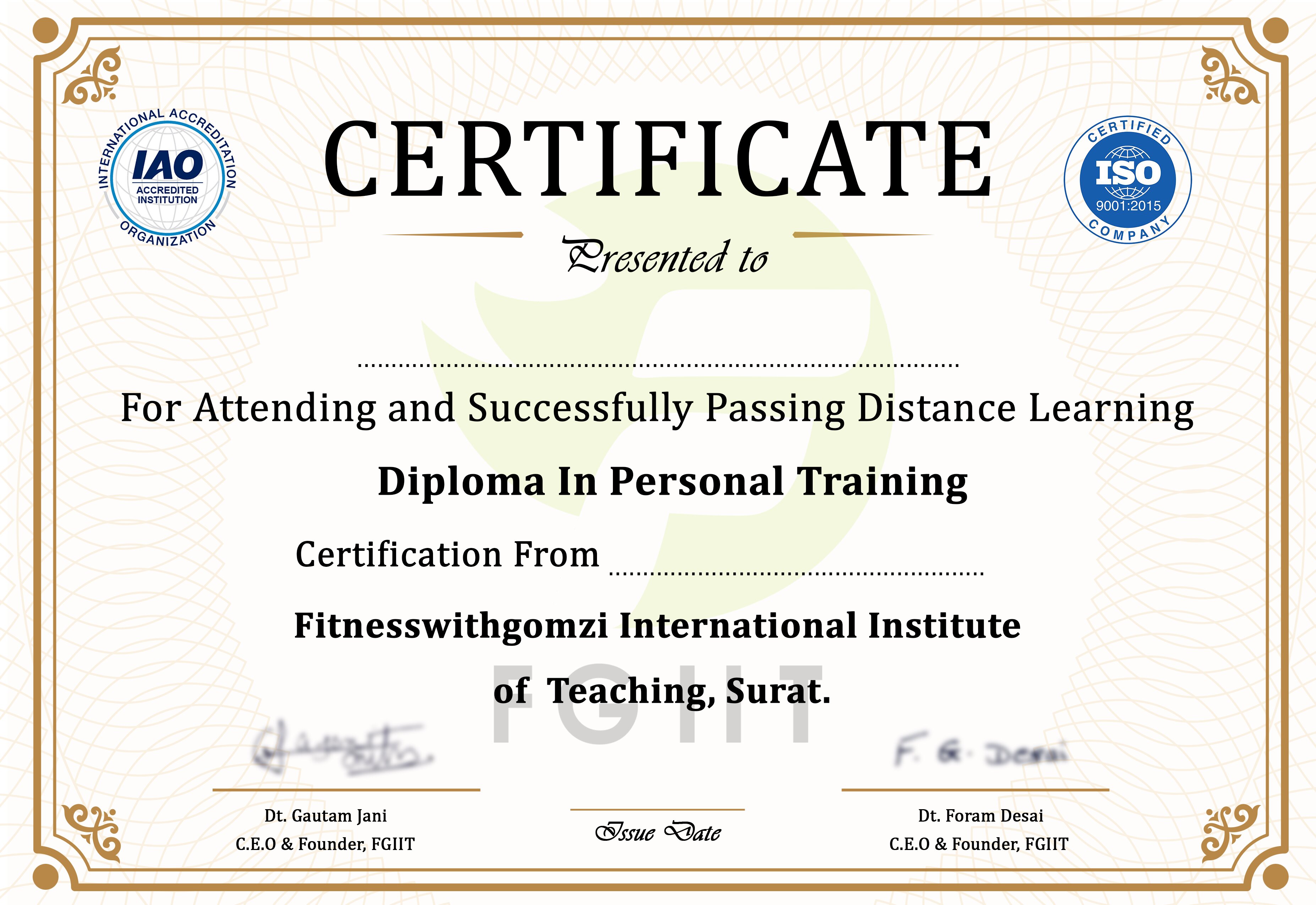 International Accreditation Certificate (IAO)